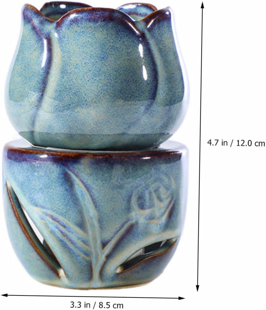 鳥の彫刻付き金属製香炉 102 香炉 花柄彫刻の金属製容器 金属製香炉と